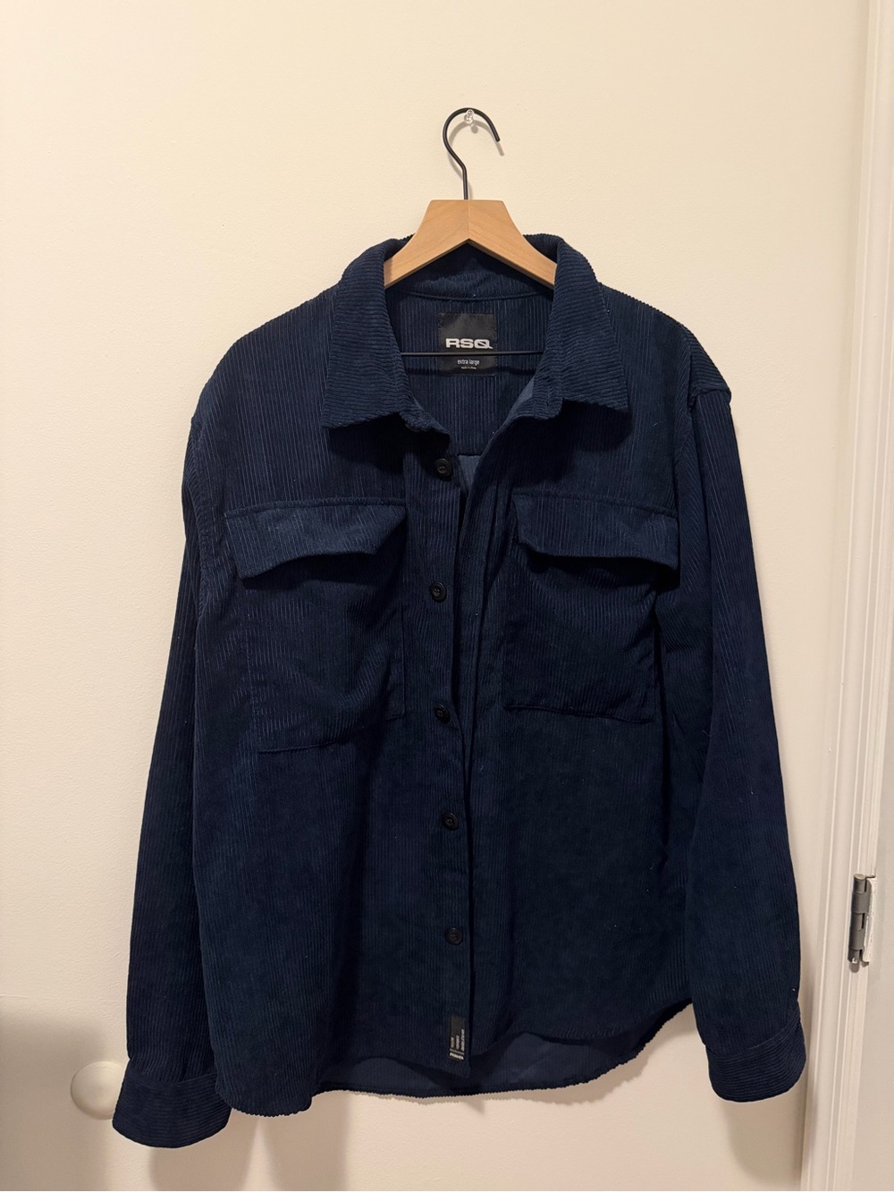 RSQ Navy Corduroy Shirt Jacket